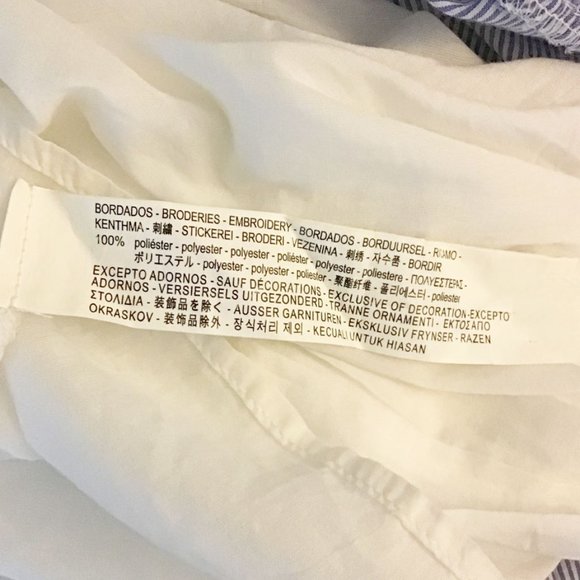 ZARA Blue & White Striped Floral Embroidered Dress - Picture 13 of 14